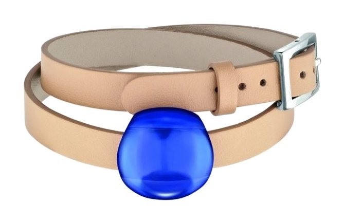 Lalique Jewelry - Cabochon Leather Bracelet Cap Ferrat Crystal