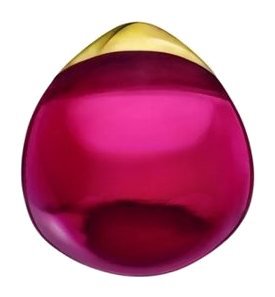 Lalique Jewelry - Cabochon Red With Gold Earrings