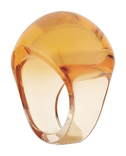 Lalique Jewelry - Cabochon Ring Amber Crystal