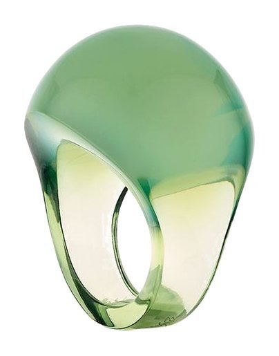 Lalique Jewelry - Cabochon Ring Antinea Green Crystal