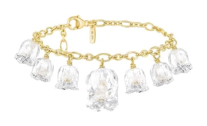Lalique Jewelry - Muguet Bracelet Vermeil Clear Crystal