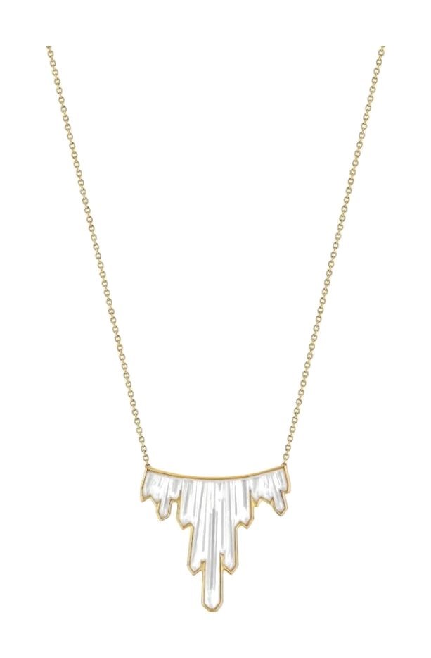 Lalique Jewelry - Terramineral Necklace Clear Crystal Vermeil