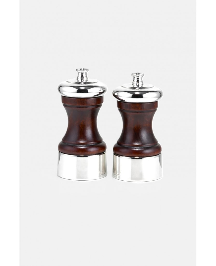 Peugeot - Palace Salt & Pepper Mill 10cm Set of 2 Silver Plated/Wood