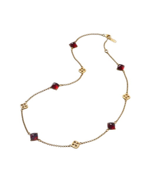 Mini Necklace Red Crystal Vermeil