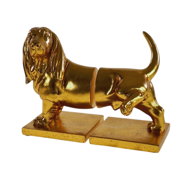 WNR - Bookends - Gold Dachshunds