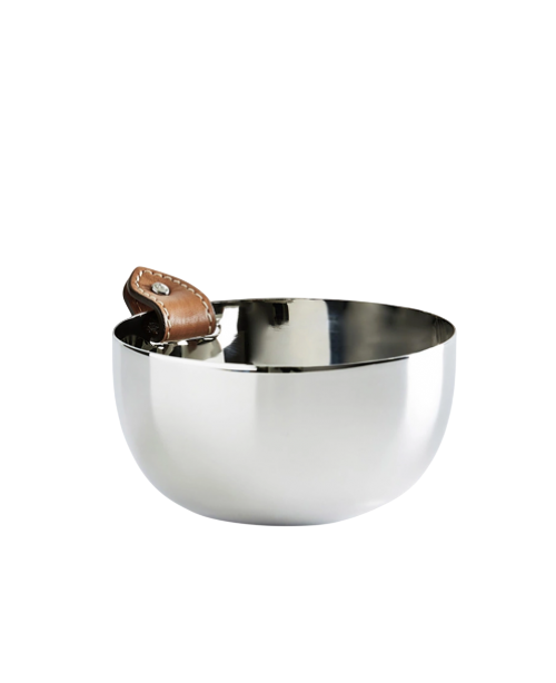 Wyatt Steel & Saddle Leather Nut Bowl